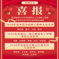 喜報！熱烈祝賀2020年度我所員工在高級工程師評選及各類考試中取得優(yōu)異成績